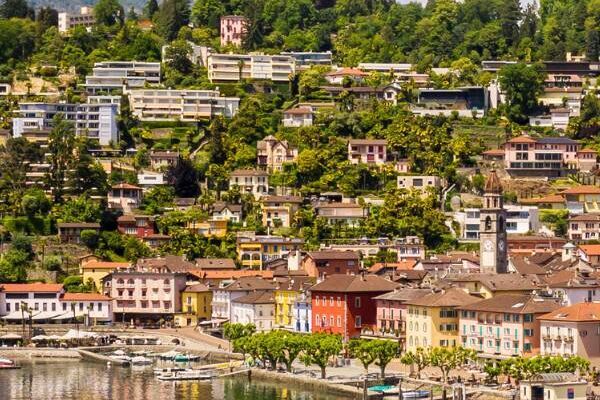 Vue aérienne de la région d’Ascona – zone du réseau FTTH en fibre optique de Ascona4net